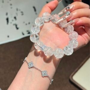 「白桃汽水」爆閃白阿賽手串｜天然水晶｜仙女系飾品