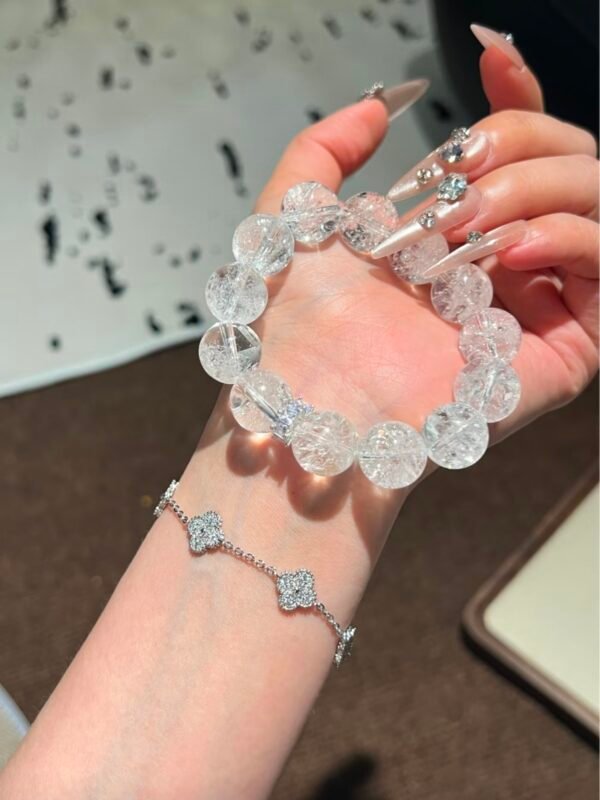 「白桃汽水」爆閃白阿賽手串｜天然水晶｜仙女系飾品