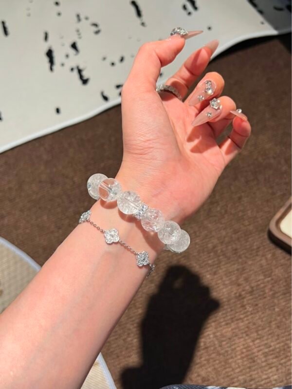 「白桃汽水」爆閃白阿賽手串｜天然水晶｜仙女系飾品 - 图片 5