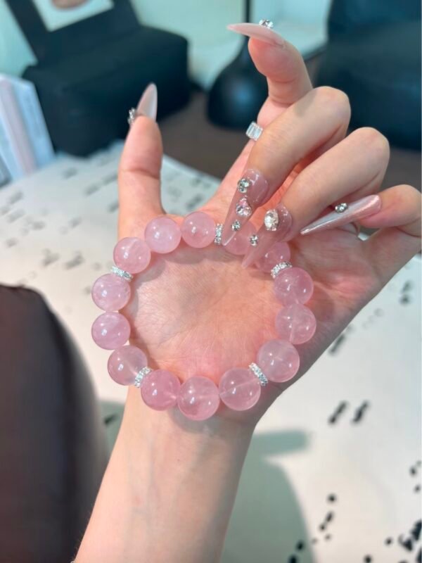 「世紀櫻花」糖果馬粉手串｜高品透體｜雙色漸變設計 - 图片 3