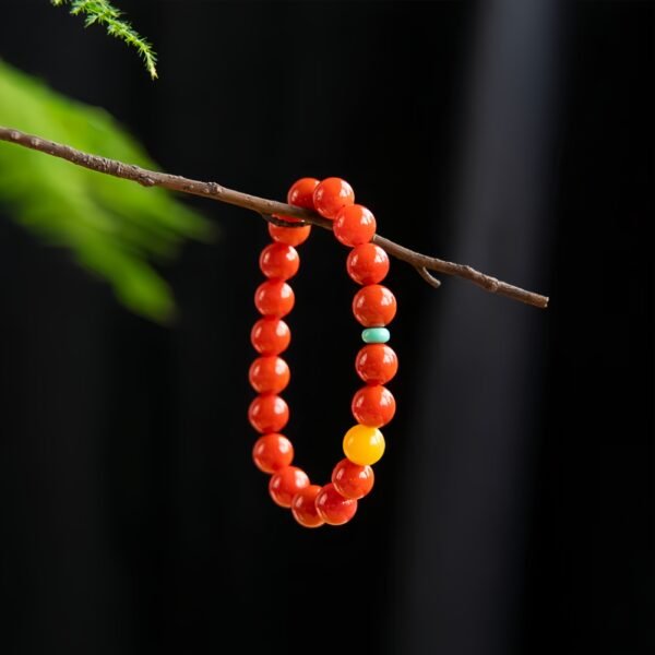 「南紅手串」天然蜜蠟串珠｜雲南保山滿肉瑪瑙｜高端紅色手鏈 - 图片 3
