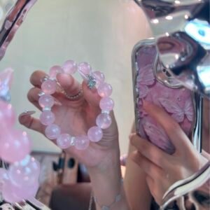 「世紀櫻花」糖果馬粉手串｜高品透體｜雙色漸變設計