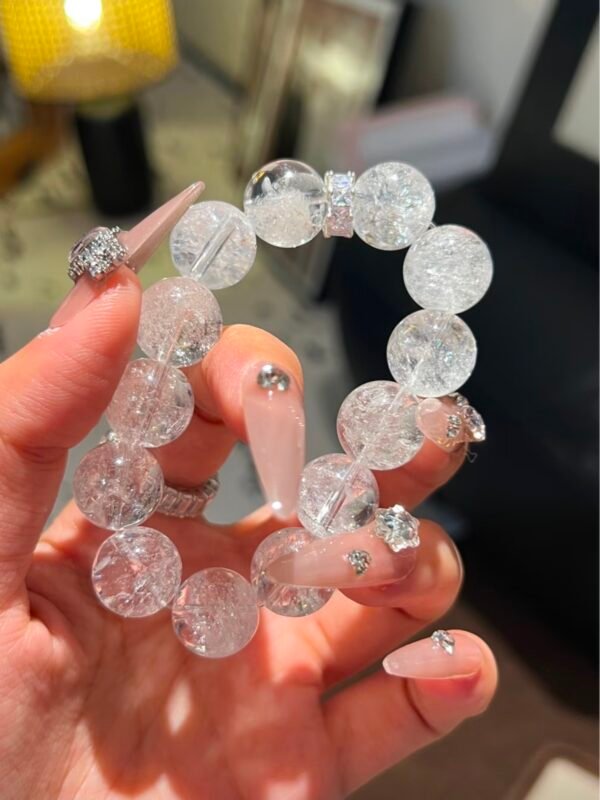 「白桃汽水」爆閃白阿賽手串｜天然水晶｜仙女系飾品 - 图片 4