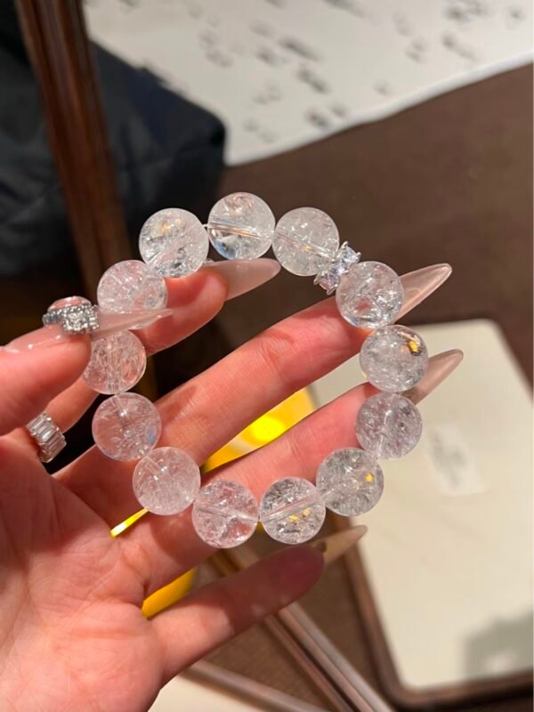 「白桃汽水」爆閃白阿賽手串｜天然水晶｜仙女系飾品 - 图片 2