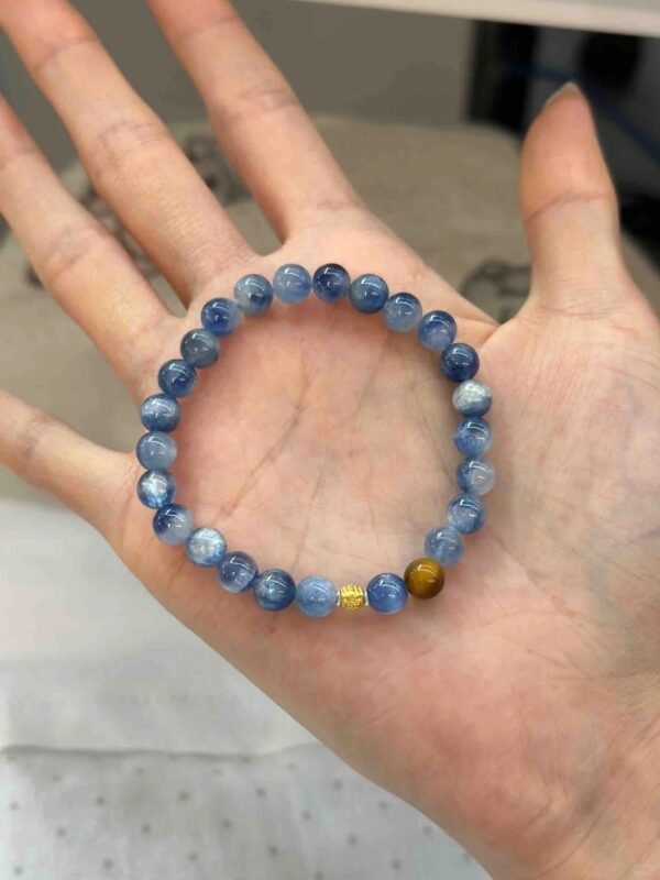 新中式虎眼石手链·温柔蓝晶石·平衡能量 - 图片 2